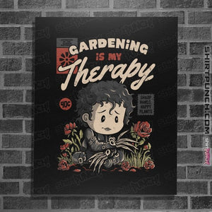 Daily_Deal_Shirts Posters / 4"x6" / Black Gardening Is My Therapy