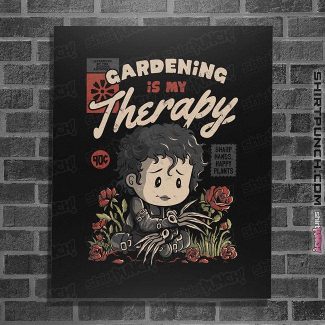 Daily_Deal_Shirts Posters / 4"x6" / Black Gardening Is My Therapy