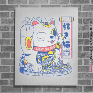 Shirts Posters / 4"x6" / White Lucky Cat Coffee Shop