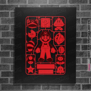 Daily_Deal_Shirts Posters / 4"x6" / Black Mario Model Sprue