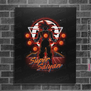 Shirts Posters / 4"x6" / Black Retro Super Saiyan