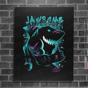 Daily_Deal_Shirts Posters / 4"x6" / Black Extreme Tiger Shark