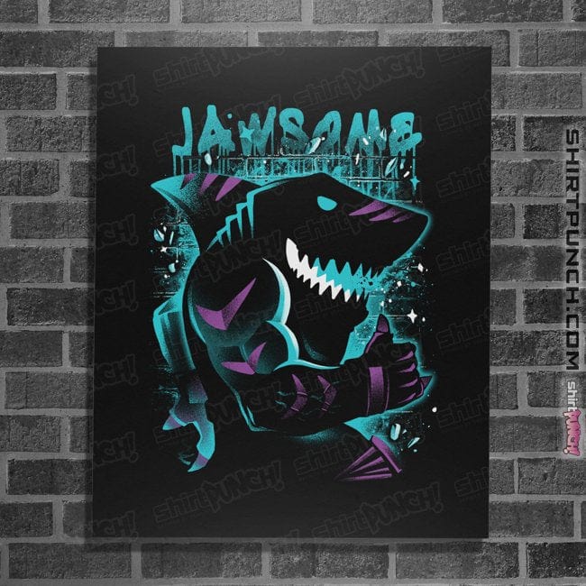 Daily_Deal_Shirts Posters / 4"x6" / Black Extreme Tiger Shark