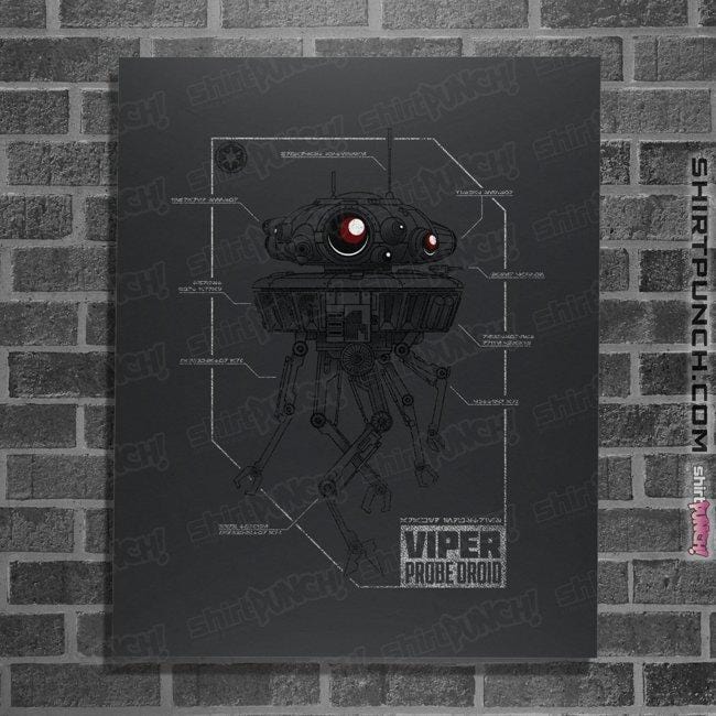 Shirts Posters / 4"x6" / Dark Heather Probe Droid