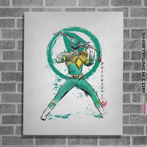 Daily_Deal_Shirts Posters / 4"x6" / White Green Ranger Sumi-e