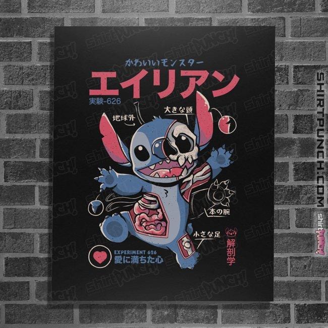 Daily_Deal_Shirts Posters / 4"x6" / Black Monster Anatomy