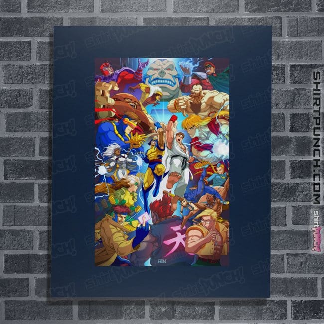 Secret_Shirts Posters / 4"x6" / Navy XMen V Street Fighter
