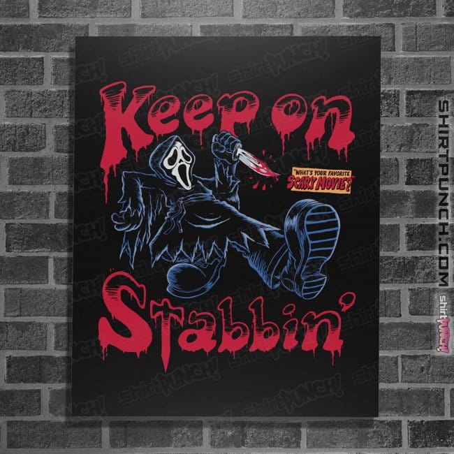 Secret_Shirts Posters / 4"x6" / Black Keep On Stabbin' Ghost