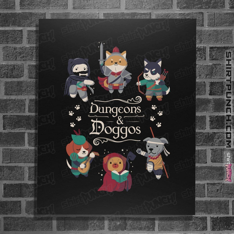 Shirts Posters / 4"x6" / Black Dungeons & Doggos
