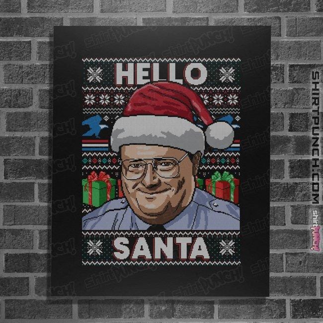 Shirts Posters / 4"x6" / Black Hello Santa