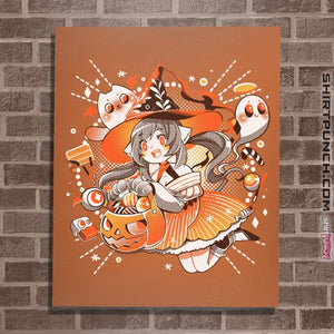 Shirts Posters / 4"x6" / Orange Trick Or Treat Witch