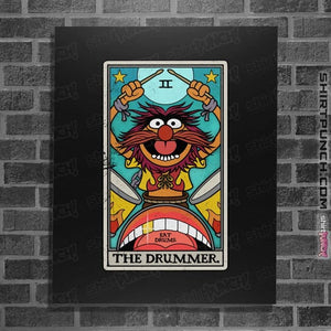 Daily_Deal_Shirts Posters / 4"x6" / Black The Drummer
