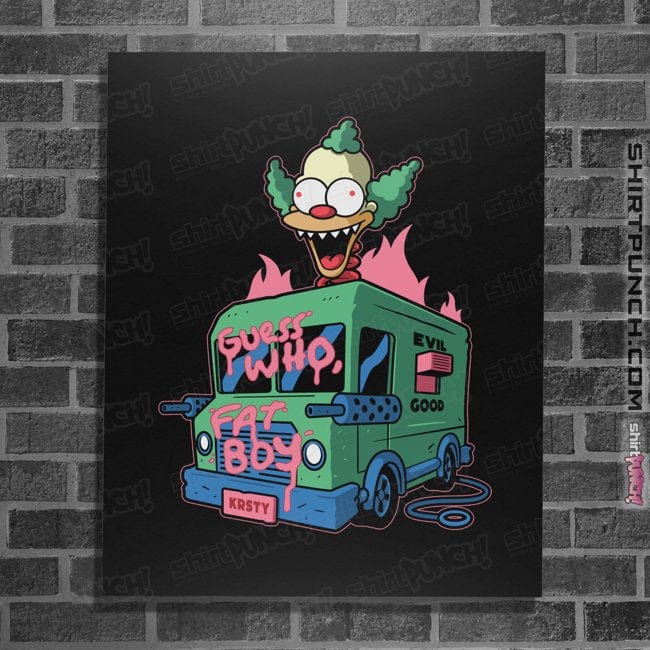 Secret_Shirts Posters / 4"x6" / Black Killer Krusty!
