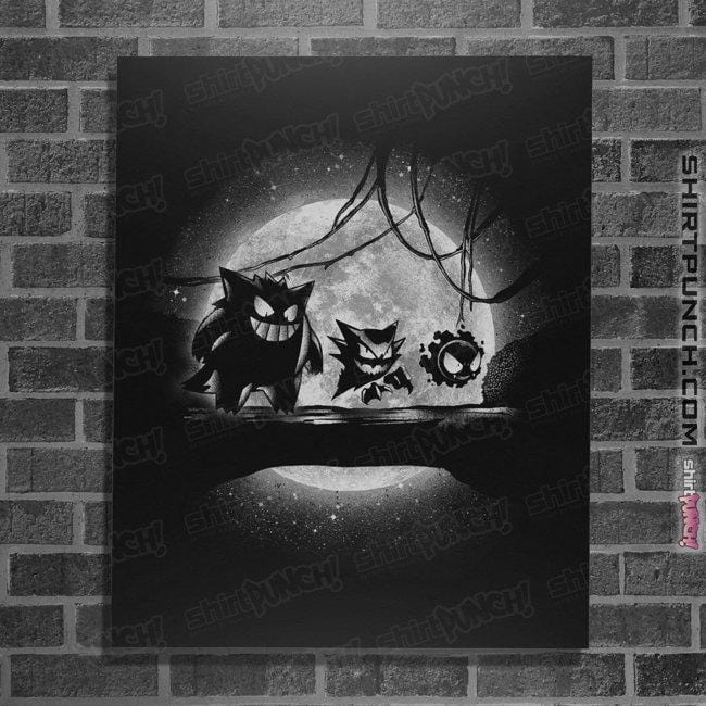 Shirts Posters / 4"x6" / Black Moonlight Ghost Types