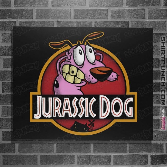 Daily_Deal_Shirts Posters / 4"x6" / Black Jurassic Dog