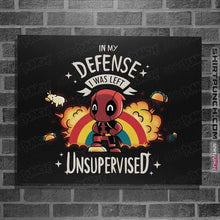 Load image into Gallery viewer, Shirts Posters / 4&quot;x6&quot; / Black Unsupervised Deadpool
