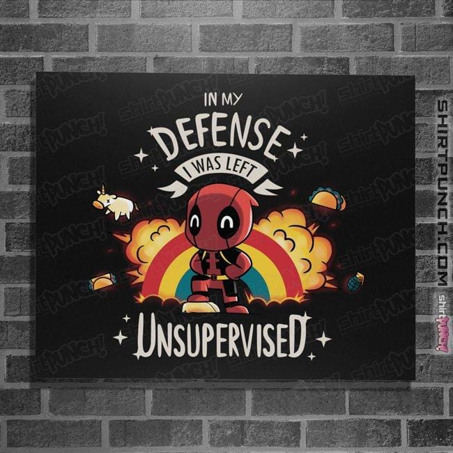 Shirts Posters / 4"x6" / Black Unsupervised Deadpool