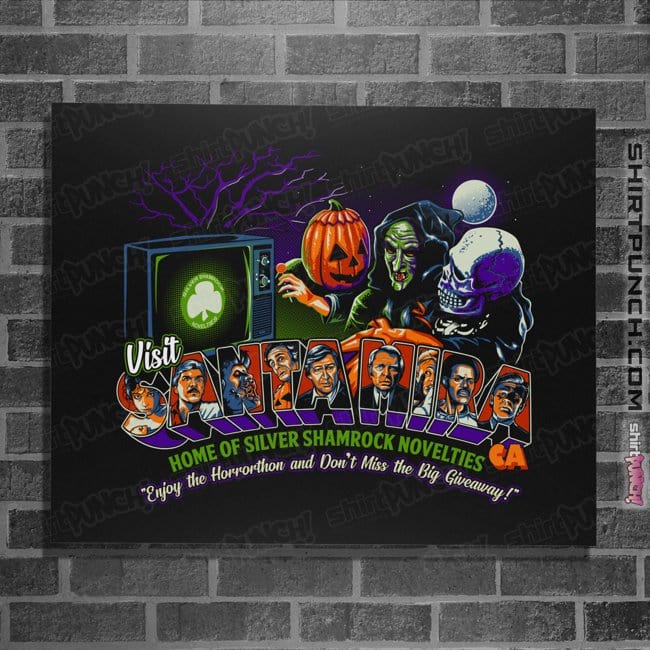 Daily_Deal_Shirts Posters / 4"x6" / Black Enjoy the Horrorthon in Santa Mira