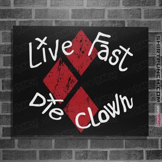 Secret_Shirts Posters / 4"x6" / Black Die Clown