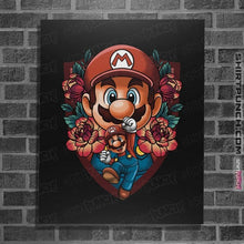 Load image into Gallery viewer, Secret_Shirts Posters / 4&quot;x6&quot; / Black Mario Crest
