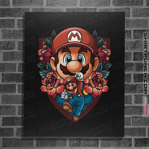 Secret_Shirts Posters / 4"x6" / Black Mario Crest