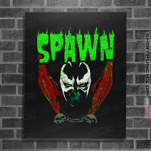 Secret_Shirts Posters / 4"x6" / Black Heavy Metal Hellspawn