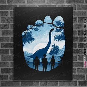 Daily_Deal_Shirts Posters / 4"x6" / Black Brachiosaurus Footprint