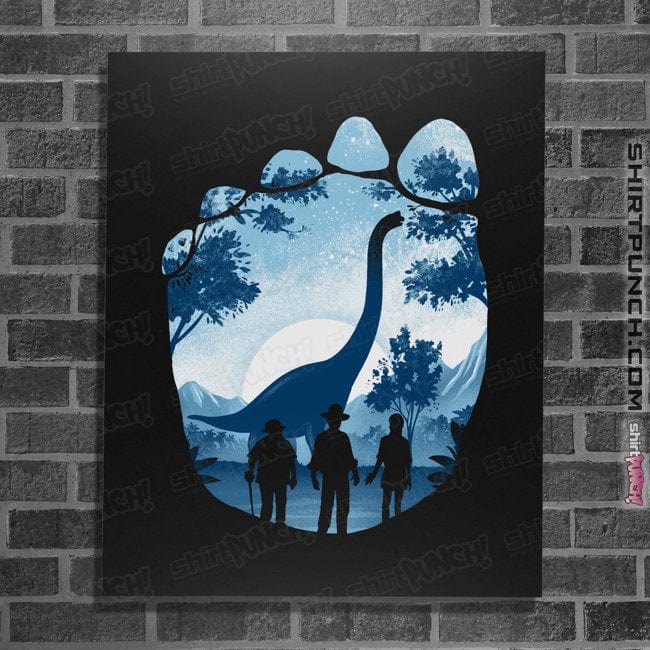 Daily_Deal_Shirts Posters / 4"x6" / Black Brachiosaurus Footprint