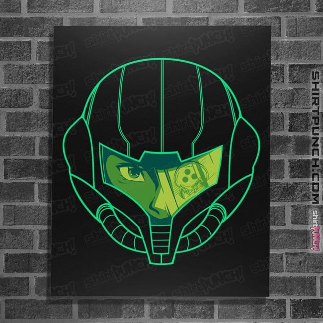 Secret_Shirts Posters / 4"x6" / Black Metroid Face
