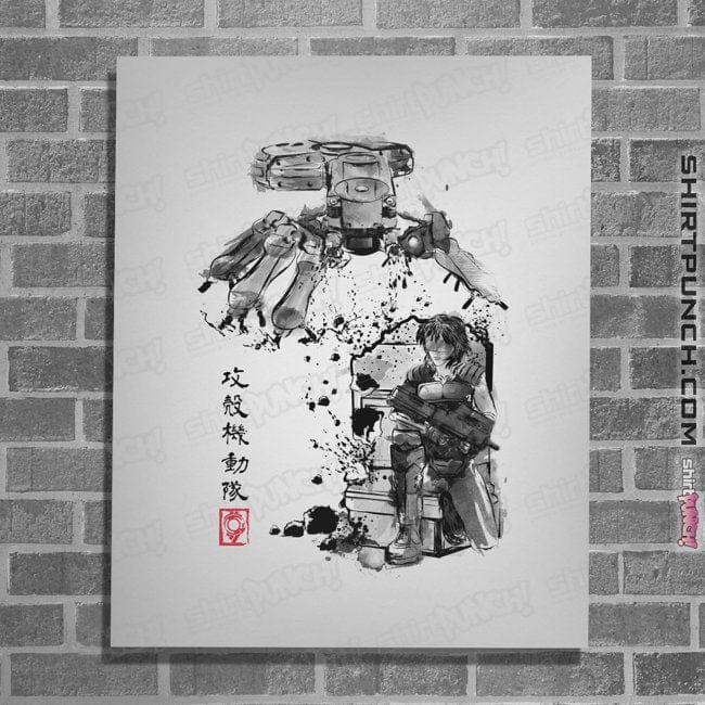 Daily_Deal_Shirts Posters / 4"x6" / White Major Vs Tank Sumi-e