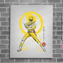 Load image into Gallery viewer, Shirts Posters / 4&quot;x6&quot; / White Yellow Ranger Sumi-e
