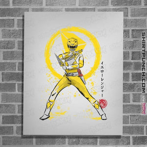 Shirts Posters / 4"x6" / White Yellow Ranger Sumi-e