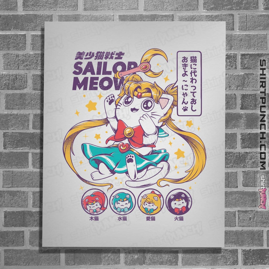 Shirts Posters / 4"x6" / White Sailor Meow