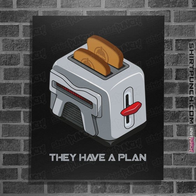 Daily_Deal_Shirts Posters / 4"x6" / Black Frakking Toaster
