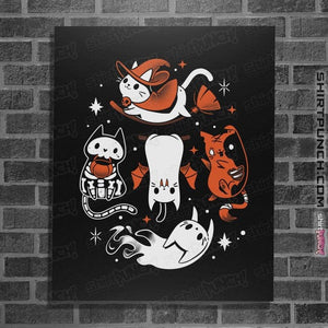 Daily_Deal_Shirts Posters / 4"x6" / Black Spooky Kitty Crew