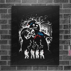 Daily_Deal_Shirts Posters / 4"x6" / Black Marshmallow Ghost
