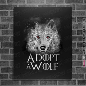 Shirts Posters / 4"x6" / Black Adopt A Wolf