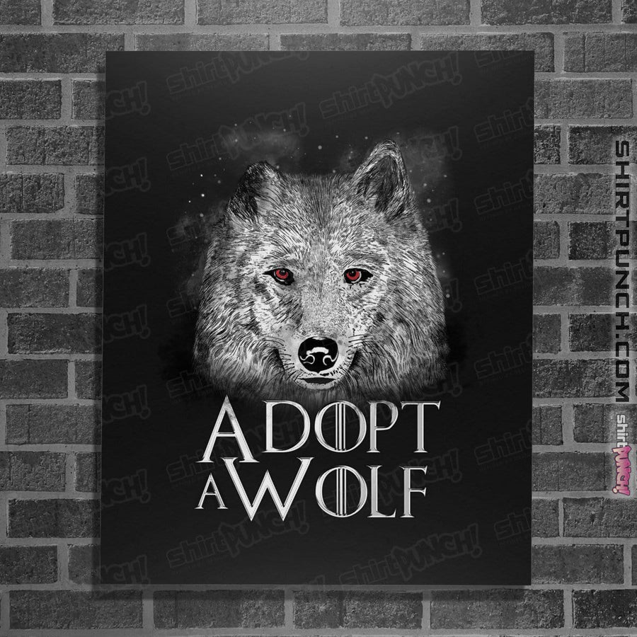 Shirts Posters / 4"x6" / Black Adopt A Wolf