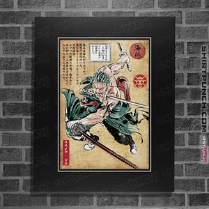 Daily_Deal_Shirts Posters / 4"x6" / Black Pirate Hunter Woodblock