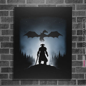 Shirts Posters / 4"x6" / Black Skyrim Dragon Hunting