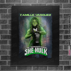 Daily_Deal_Shirts Posters / 4"x6" / Black Camille Hulk