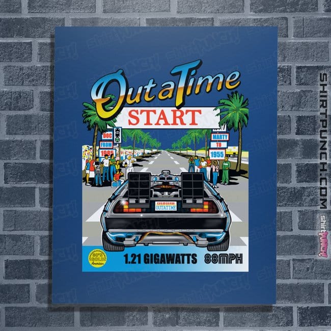 Daily_Deal_Shirts Posters / 4"x6" / Royal Blue Out Run And Time