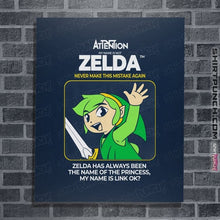 Load image into Gallery viewer, Daily_Deal_Shirts Posters / 4&quot;x6&quot; / Navy Not Zelda
