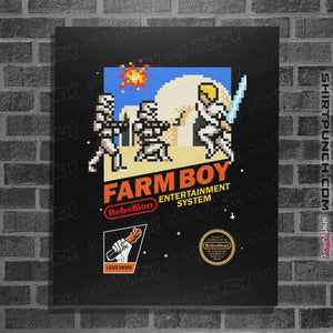 Daily_Deal_Shirts Posters / 4"x6" / Black 8 Bit Farm Boy