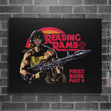 Load image into Gallery viewer, Shirts Posters / 4&quot;x6&quot; / Black Reading Rambo
