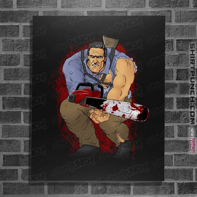 Daily_Deal_Shirts Posters / 4"x6" / Black The Chainsaw Knight