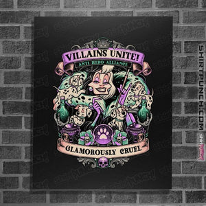 Daily_Deal_Shirts Posters / 4"x6" / Black Villains Unite Cruella