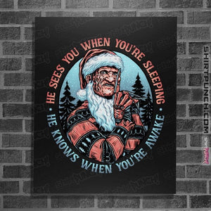 Daily_Deal_Shirts Posters / 4"x6" / Black Nightmare Santa