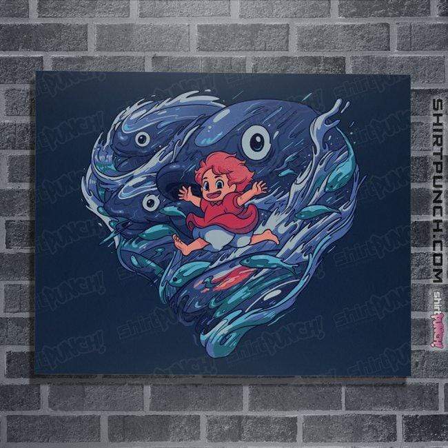Shirts Posters / 4"x6" / Navy Sea Heart