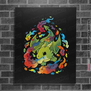 Shirts Posters / 4"x6" / Black Rainbow Dragon